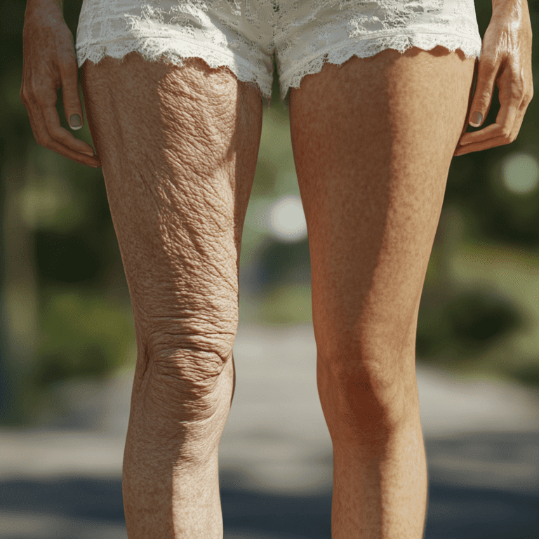 papierowa skóra na nogach