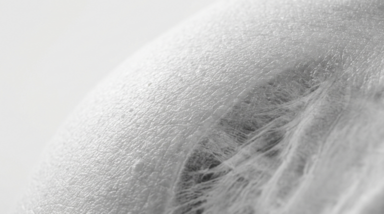 Zbliżenie tekstury skóry w tonacji monochromatycznej, ilustrujące biologiczne przyczyny trądziku
